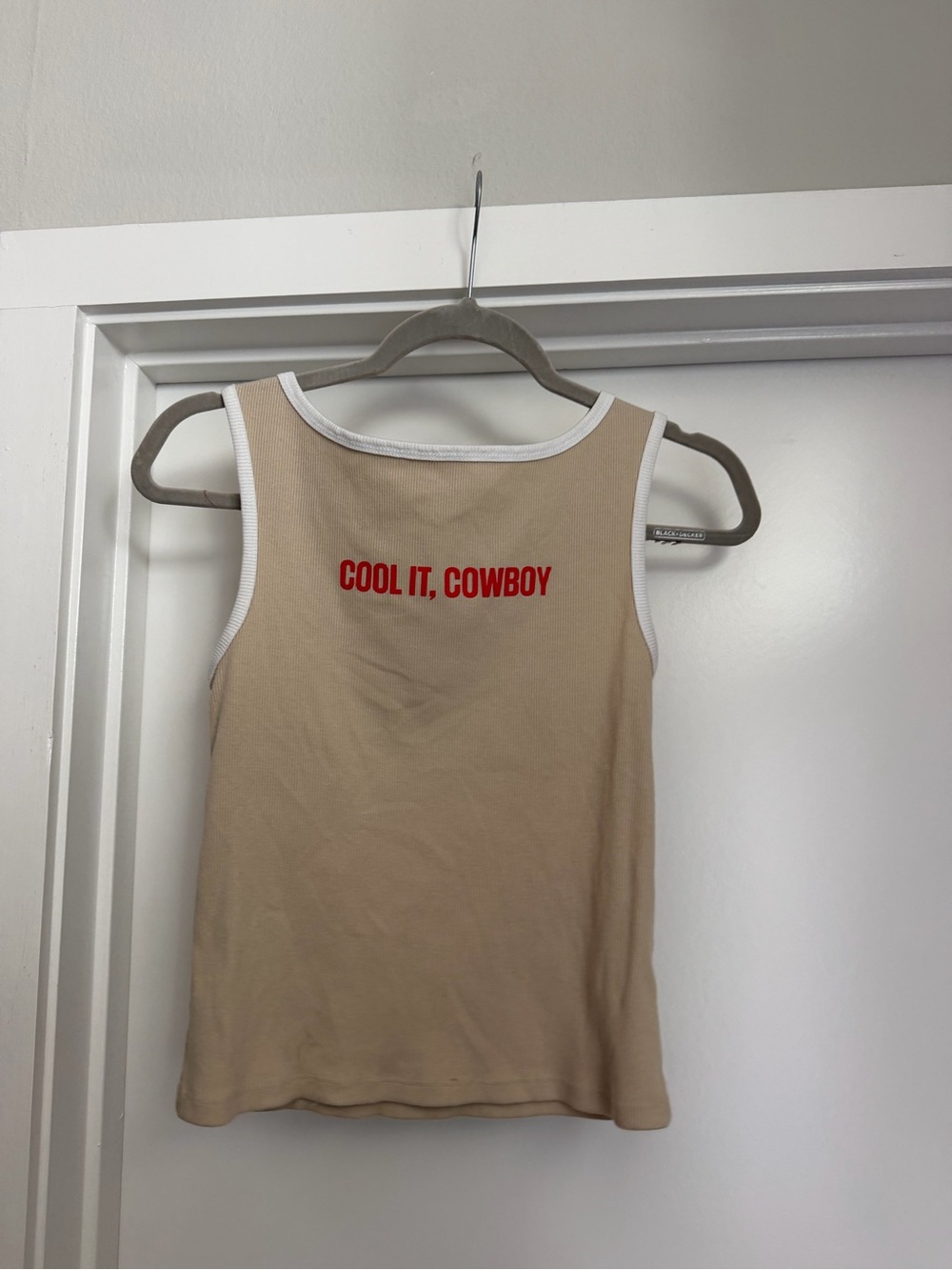 wild fable Beige Tank Top with Red "Cool It, Cowboy" Graphic
